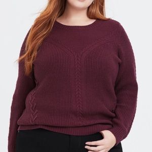 Torrid Outlander Burgundy Cable Knit Sweater